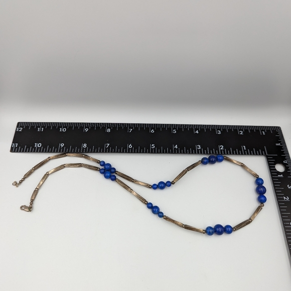 Vintage Lapis Lazuli Sterling Silver Necklace - Picture 11 of 11